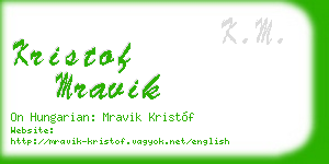 kristof mravik business card